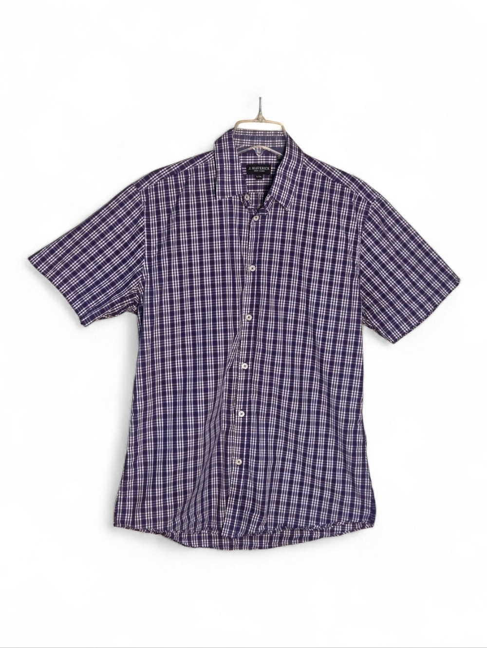 J Maverick New York Men's Shirt Plaid Button Up Long Sleeve Regular Fit Large